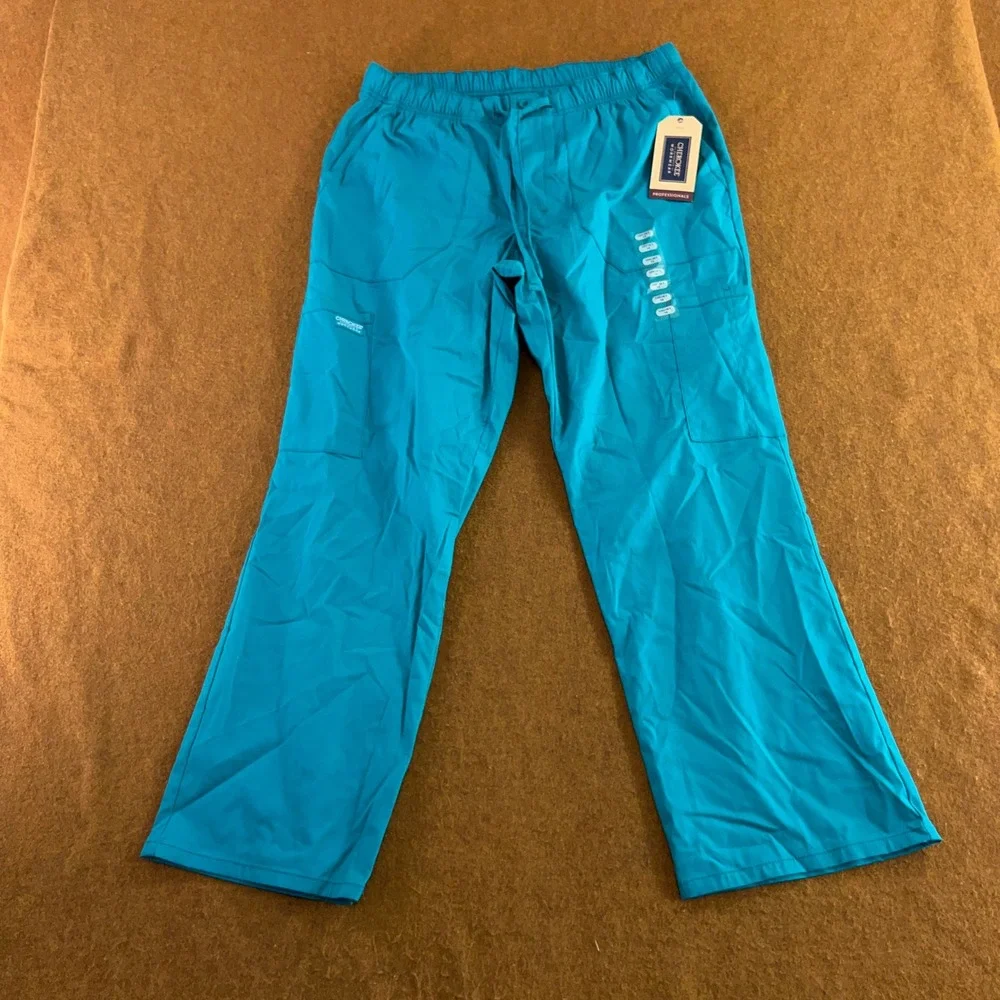 Cherokee Mens Medium Teal Blue Short Traditional Cargo Scrub Pants WW190S NWT